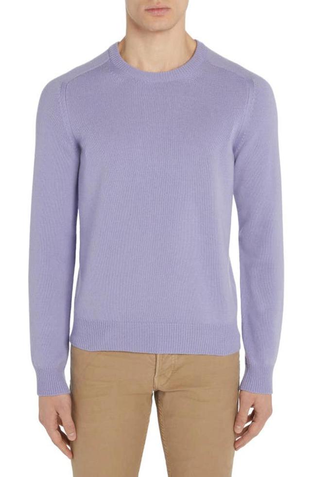 Cashmere Saddle Sweater In Light Lavander Product Image