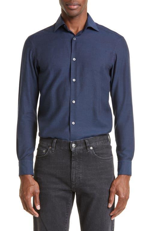 ZEGNA Cashco Cotton & Cashmere Button-Up Shirt Product Image