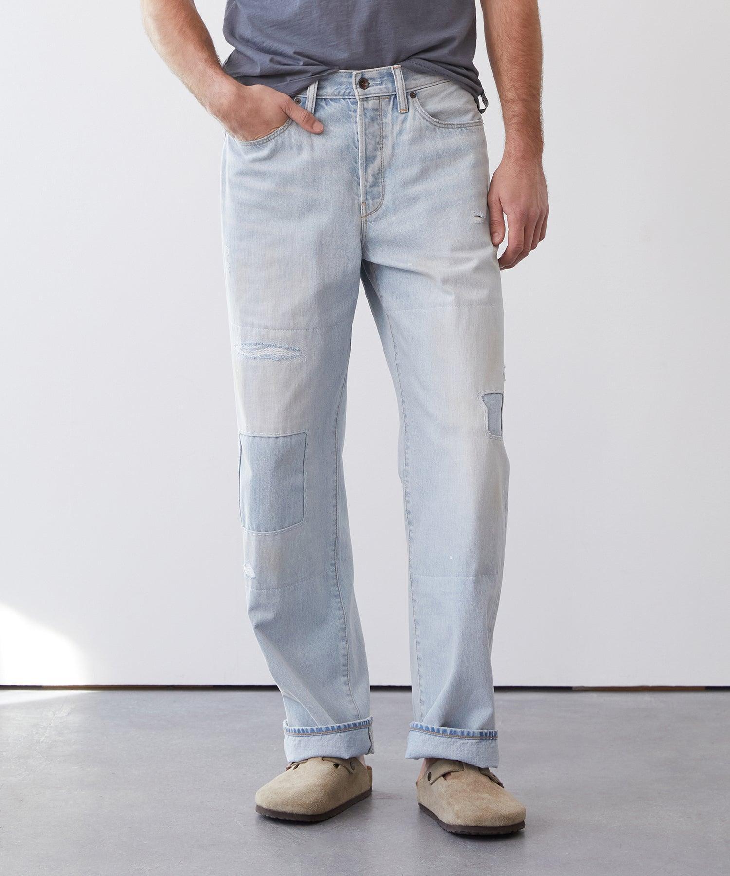 Relaxed Selvedge Jean in Distressed Patch and Repair Product Image