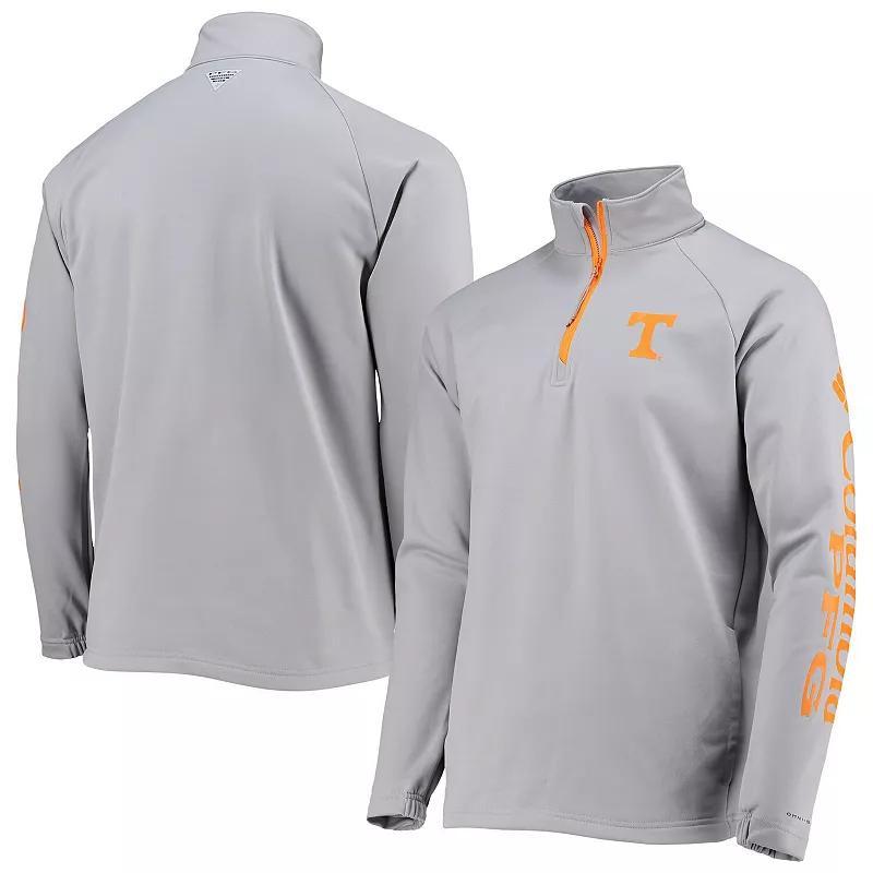 Mens Columbia Gray Tennessee Volunteers Terminal Tackle Fleece Raglan Omni-Shade Quarter-Zip Jacket Product Image