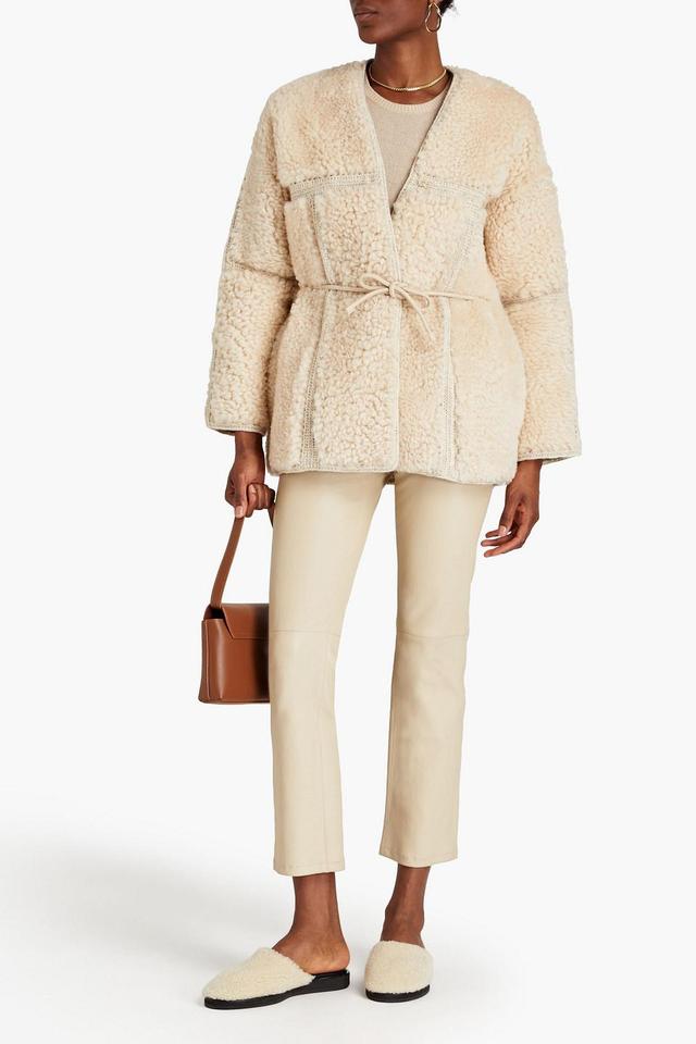 Shearling Jacket In Ecru Product Image