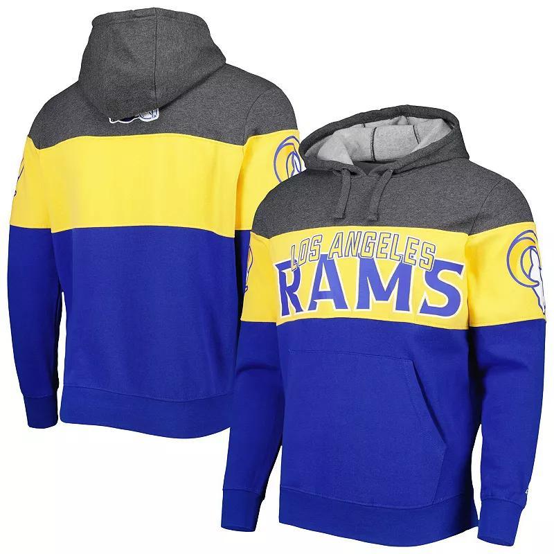 Mens Starter Heather Charcoal/Royal Los Angeles Rams Extreme Pullover Hoodie Product Image