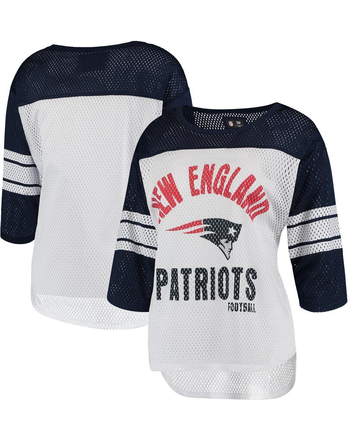 Womens G-iii 4Her by Carl Banks White New England Patriots First Team Three-Quarter Sleeve Mesh T-shirt - White Product Image