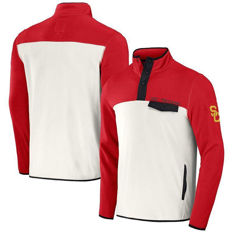 Mens Darius Rucker Collection by Fanatics Crimson/White USC Trojans Micro Fleece Half-Snap Jacket Product Image