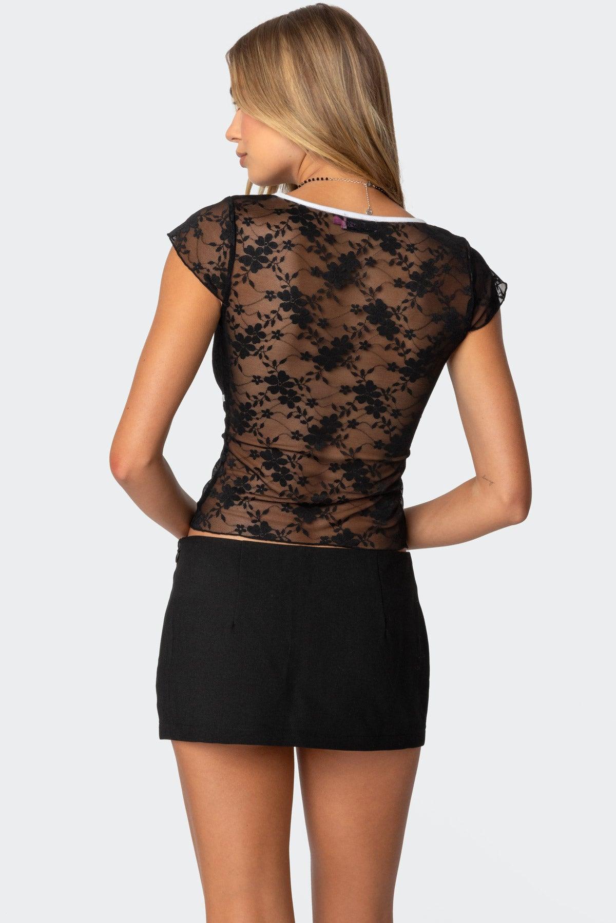 Avi Sheer Lace Top Product Image