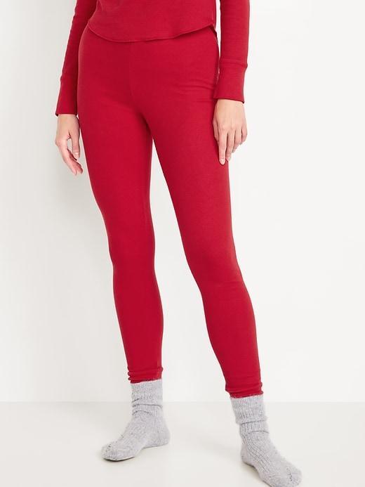 High-Waisted Waffle Pajama Leggings Product Image