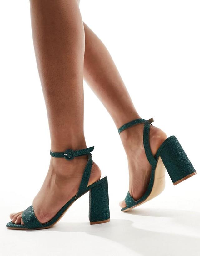 RAID Wink block heel sandals in green metallic - exclusive to ASOS  Product Image