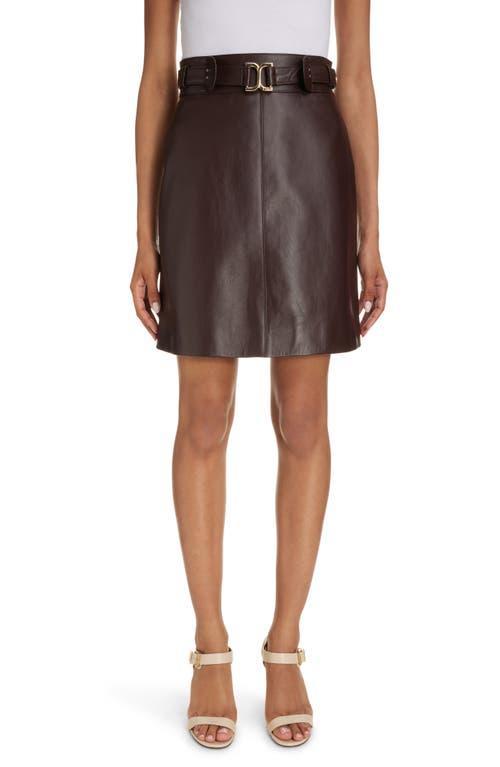 Belted Nappa Leather Skirt Product Image