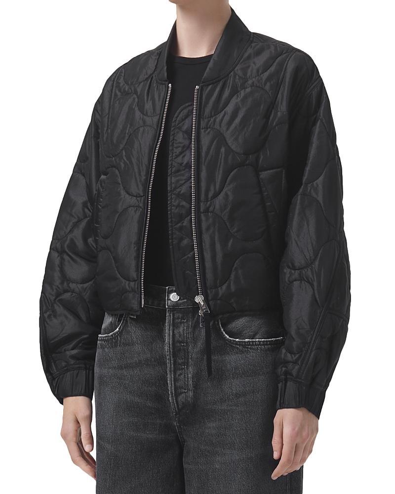 AGOLDE x Shoreditch Ski Club Iona Quilted Jacket Black. (also in ). Product Image