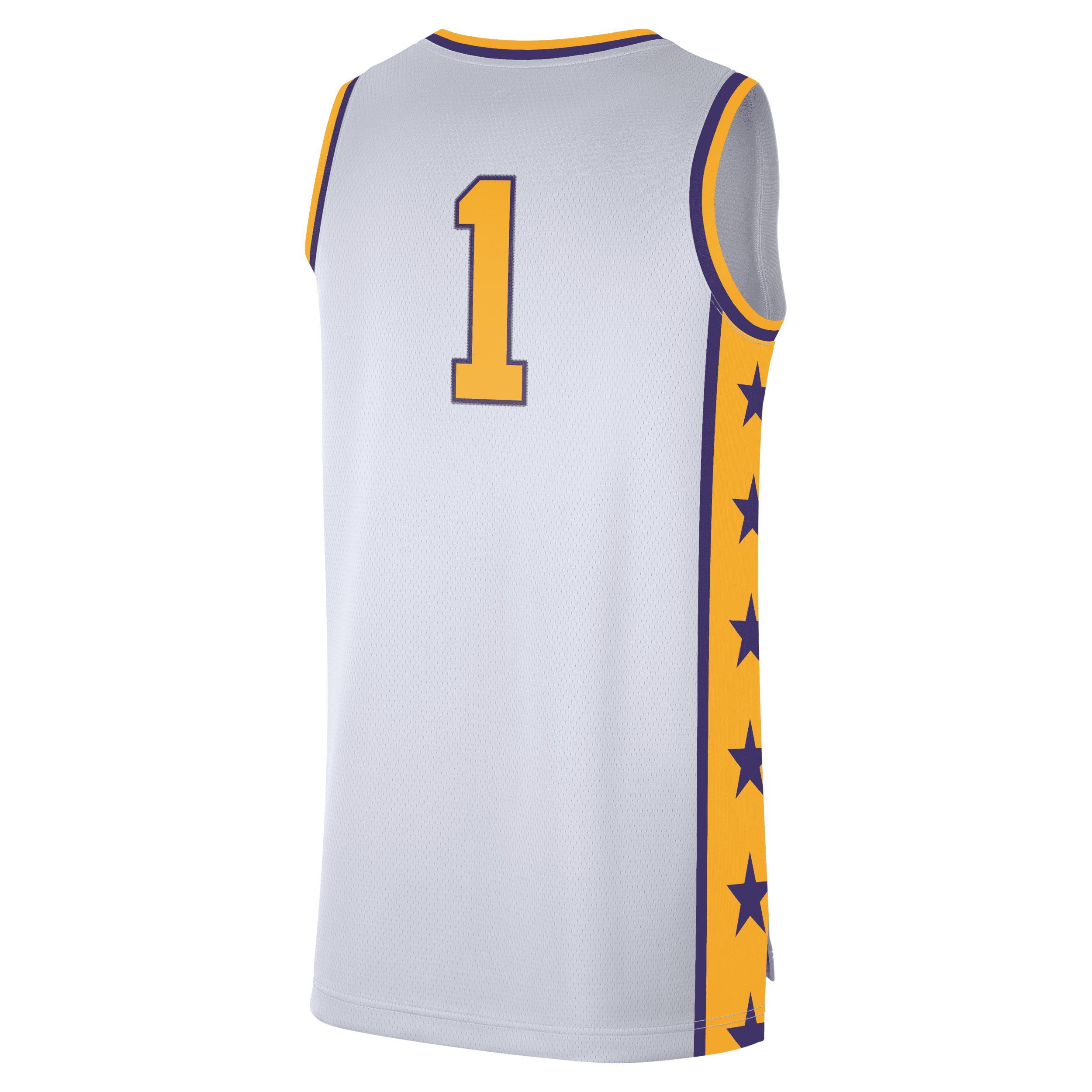 Mens Nike #1 White Lsu Tigers Replica Basketball Jersey - White Product Image