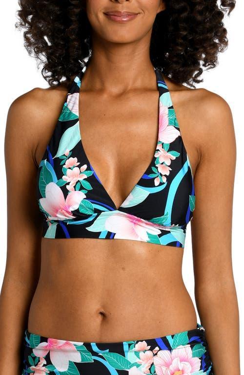 La Blanca Nightfall Blooms Banded Halter Top Women's Swimwear Product Image