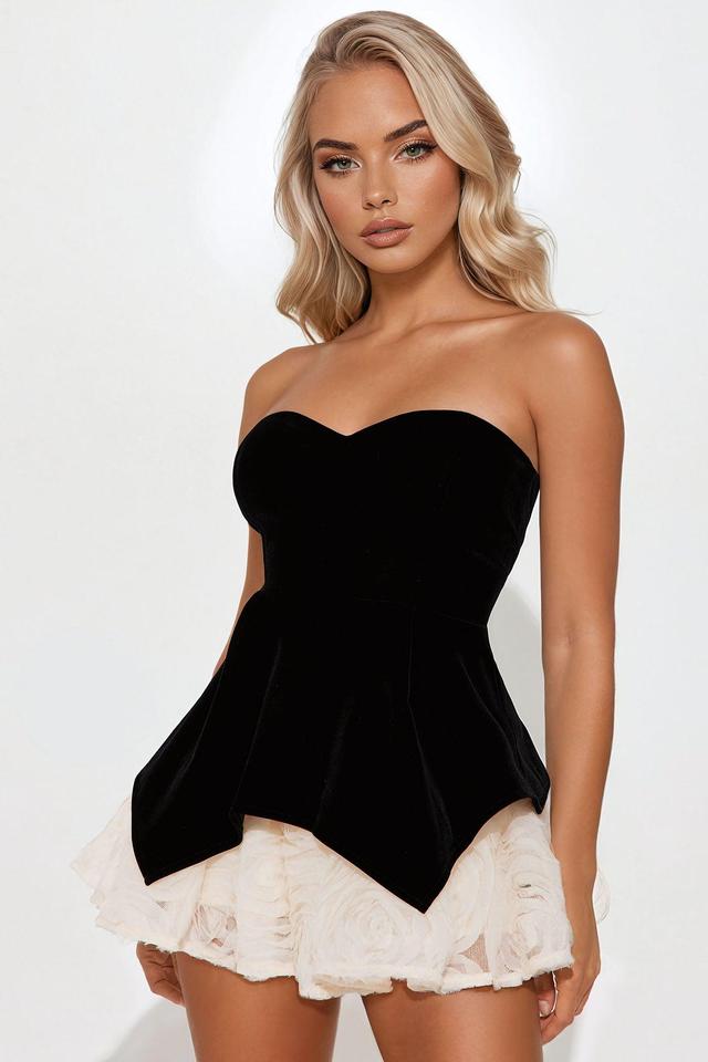 Analina Velvet Mini Dress - Black Product Image