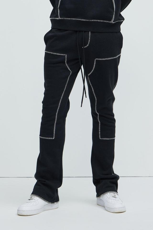 Tyson Stitch Skinny Flared Sweatpants - Black Product Image