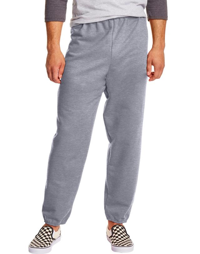 Mens Hanes 2-Pack EcoSmart 32-in. Fleece Sweatpants Grey Heather Product Image