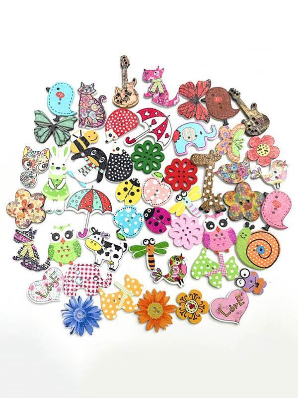 Colorful Cartoon Animal Pattern Buttons Product Image