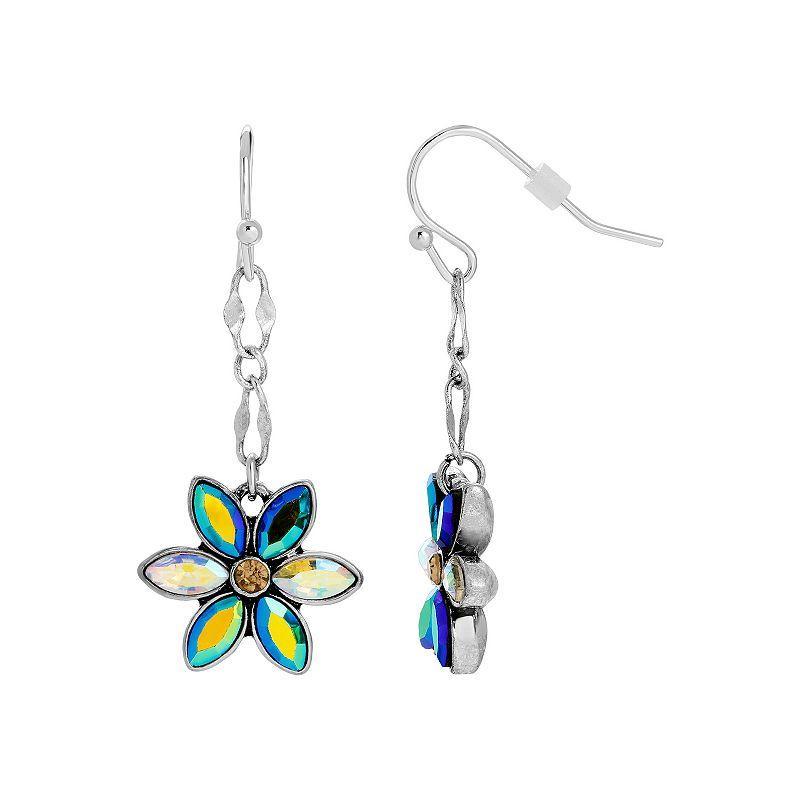 2028 Silver-Tone Multi Color Flower Earrings Product Image