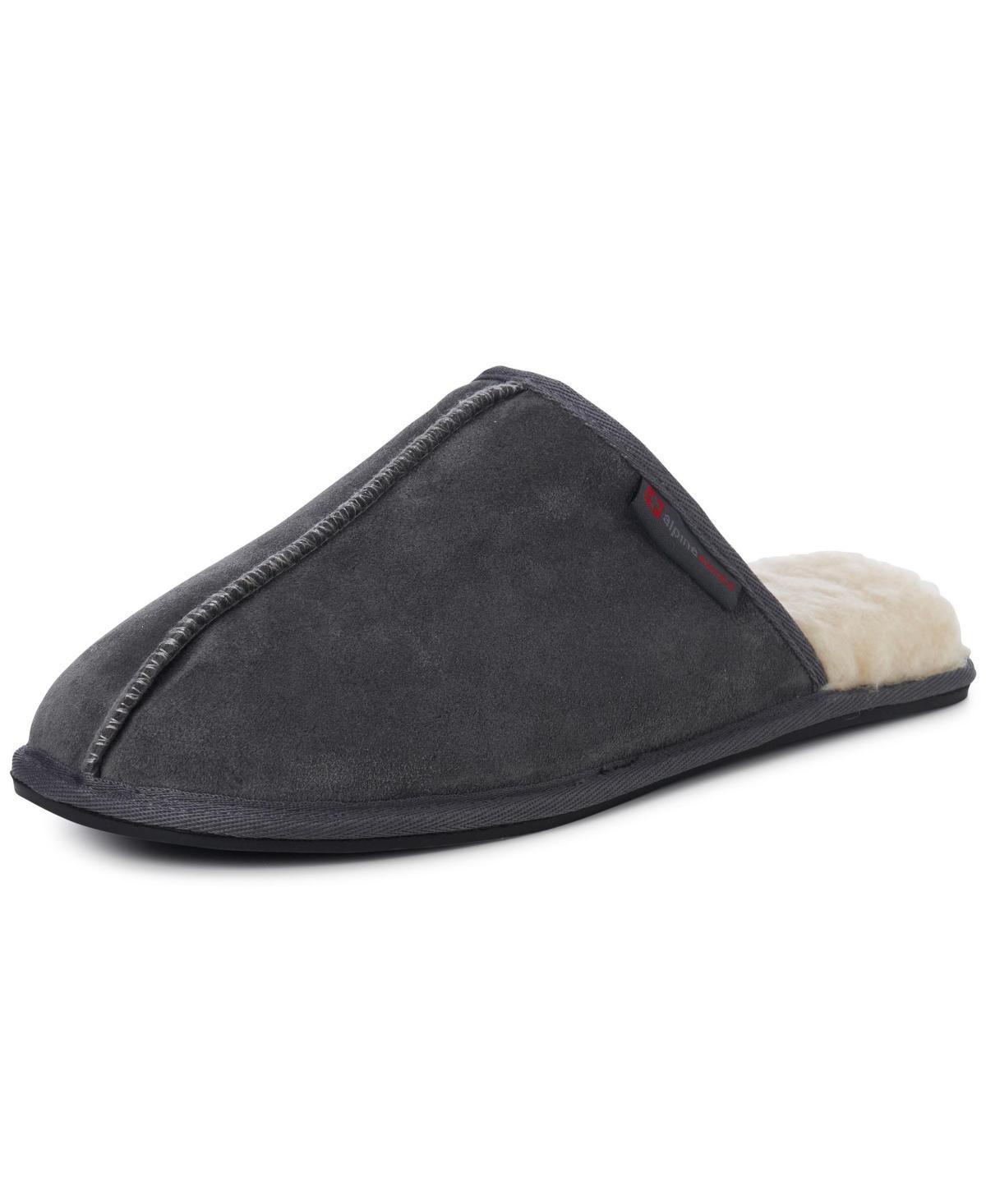 Alpine Swiss Mens Suede Memory Foam Scuff Slippers Comfort Slip On House Shoes Product Image