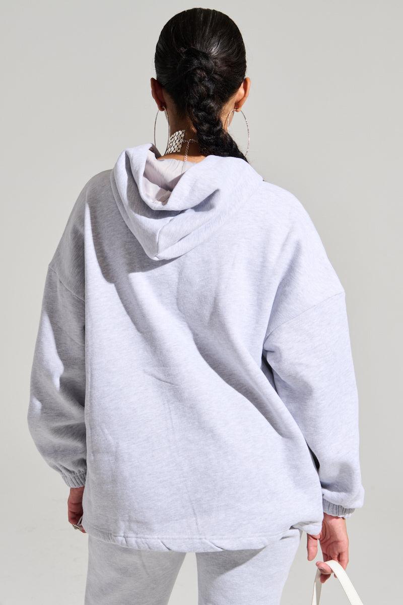 DEXTRA OVERSIZED HOODIE IN HEATHER GREY Product Image