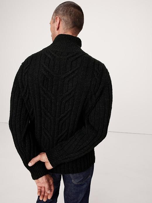 Cotton-Wool Cable-Knit Sweater Product Image