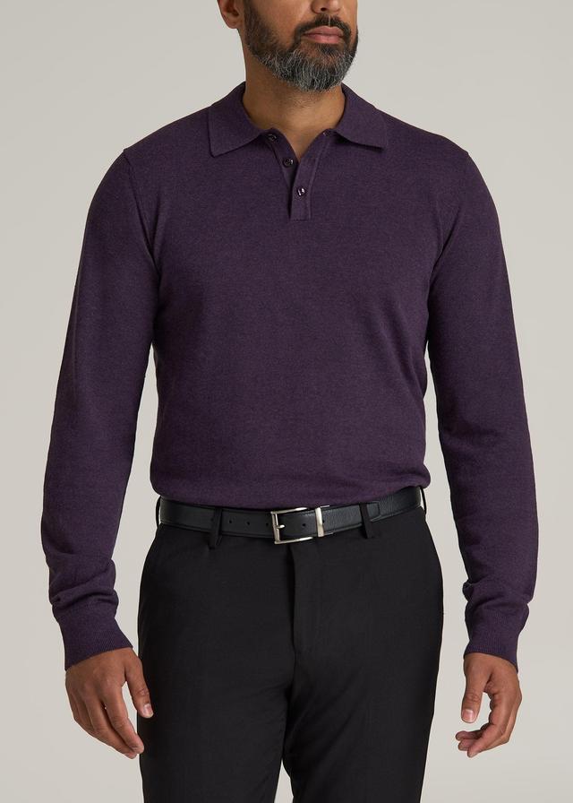 Men’s Tall Polo Sweater in Midnight Plum Male Product Image