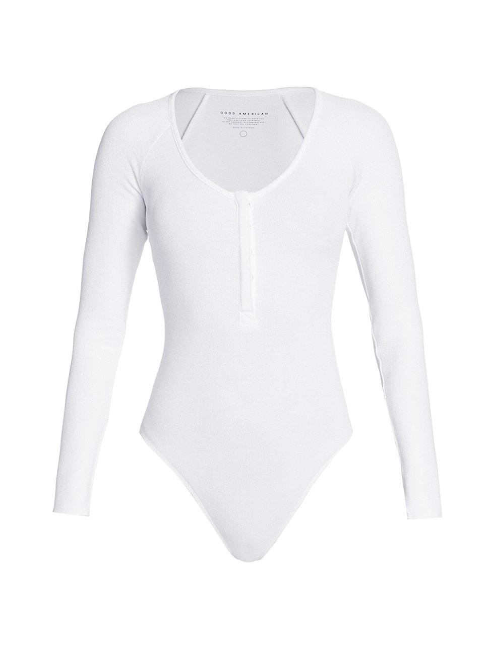 Womens The Feel Good Henley Bodysuit Product Image