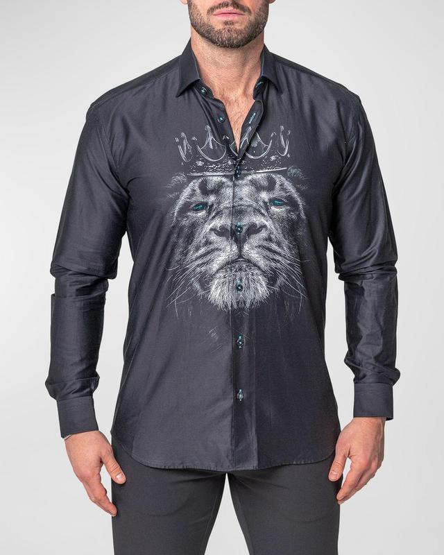 Mens Fibonacci Lion Crown Sport Shirt Product Image