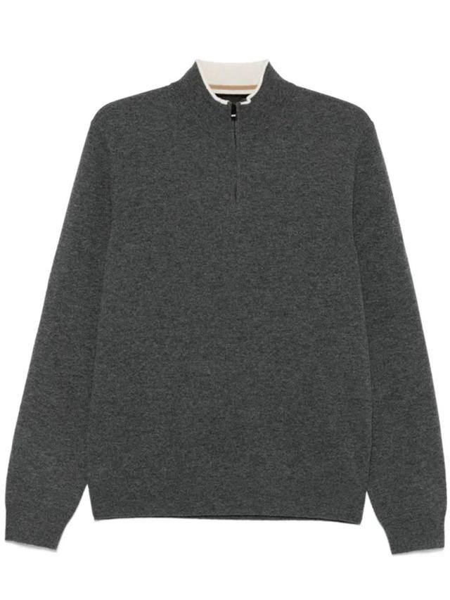 Virgin Wool Sweater In Grey Product Image