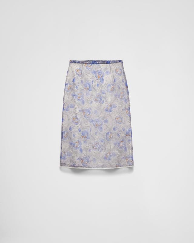 Printed nylonette midi-skirt Product Image