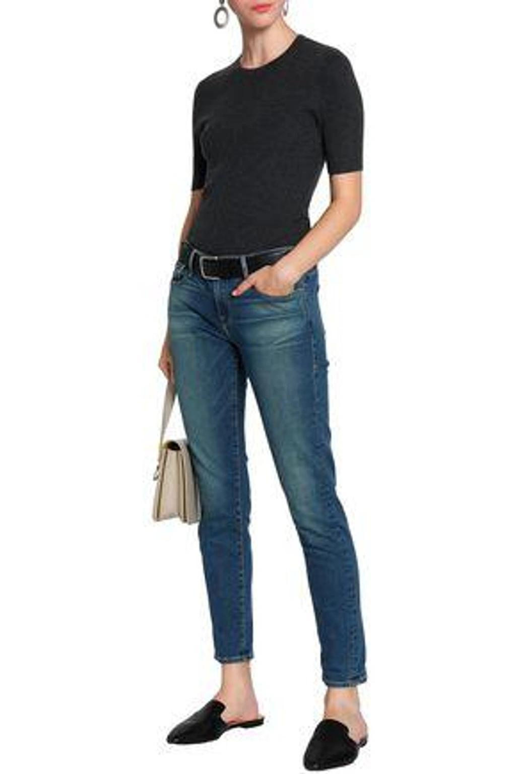 Faded Mid-rise Straight-leg Jeans In Mid Denim Product Image