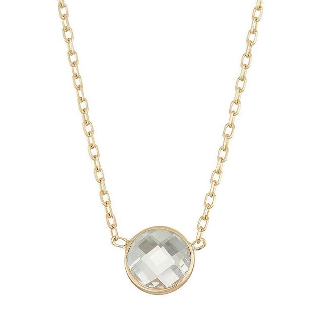 Designs by Gioelli 10k Gold Lab-Created White Sapphire Circle Pendant Necklace, Womens Product Image