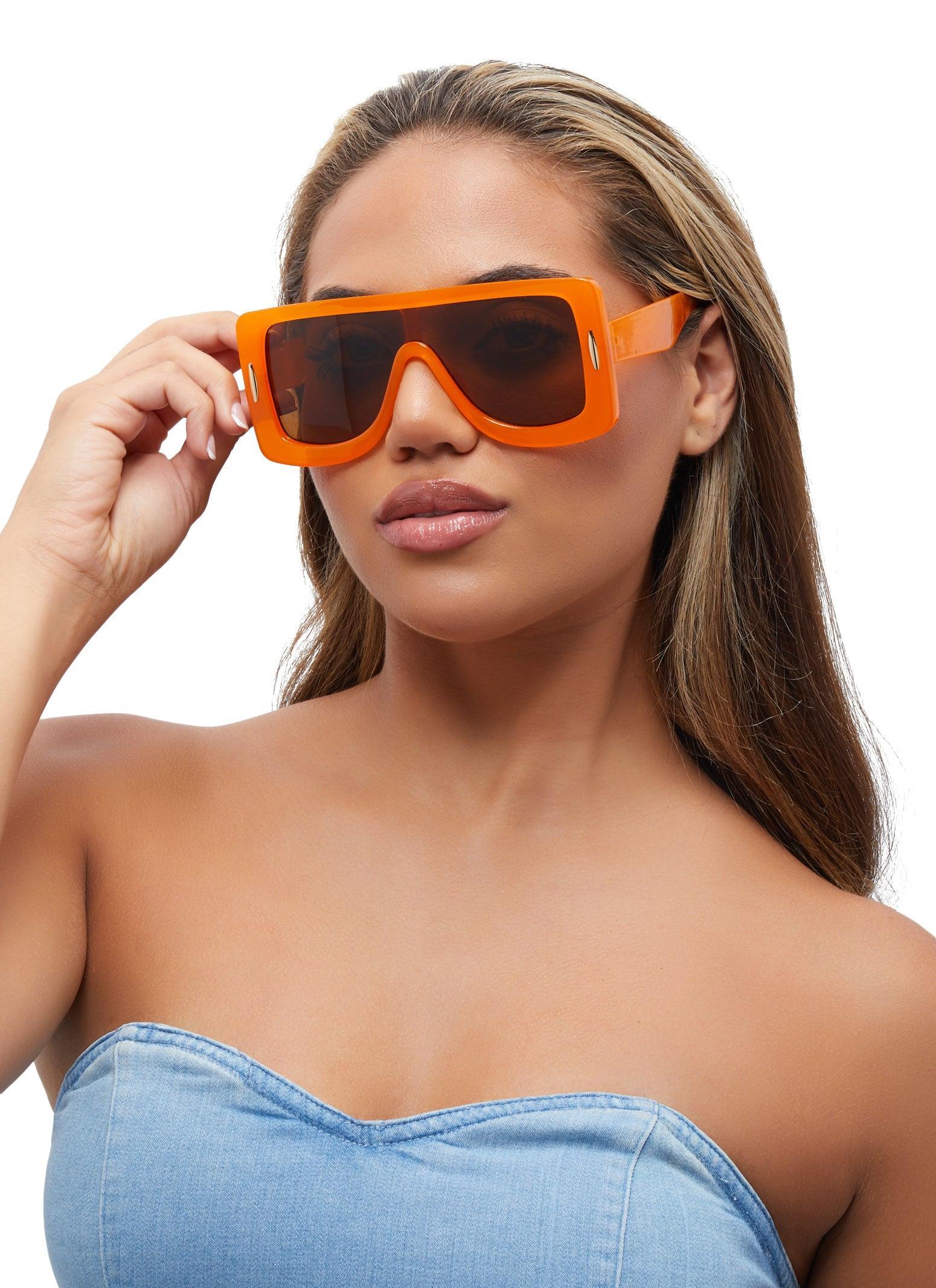 Oversized Frame Shield Sunglasses Female Product Image