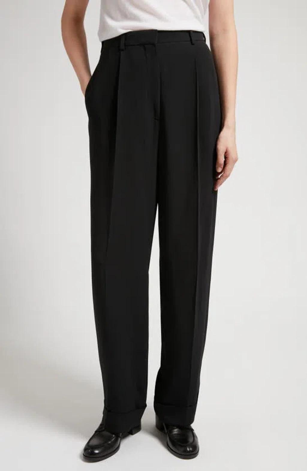 Tor Pleated Wide-leg Pants In Black Product Image