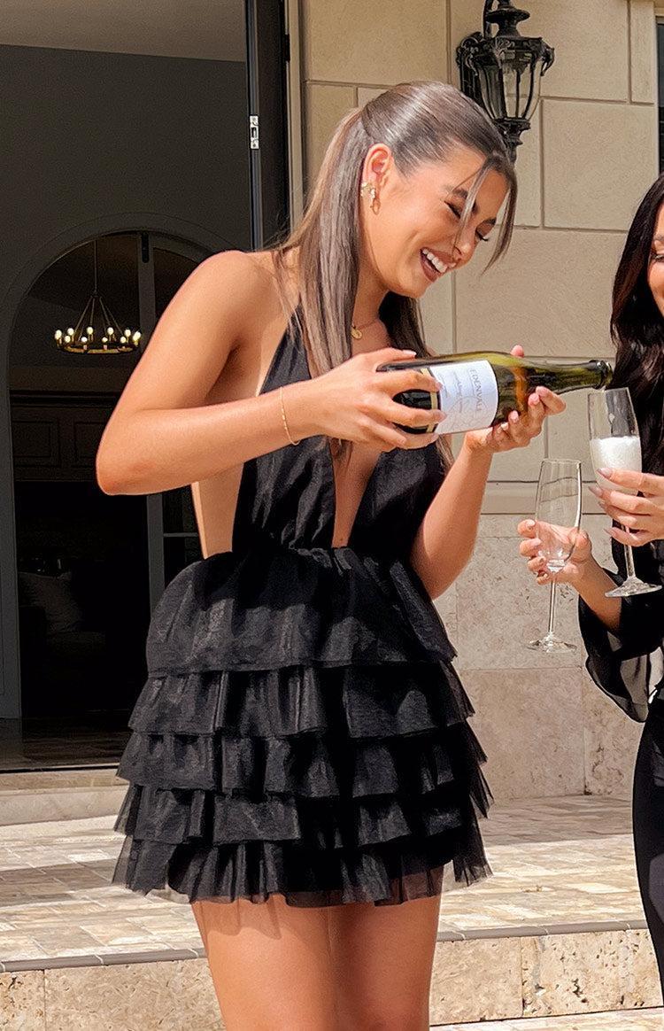 Party Favour Black Mini Dress Product Image