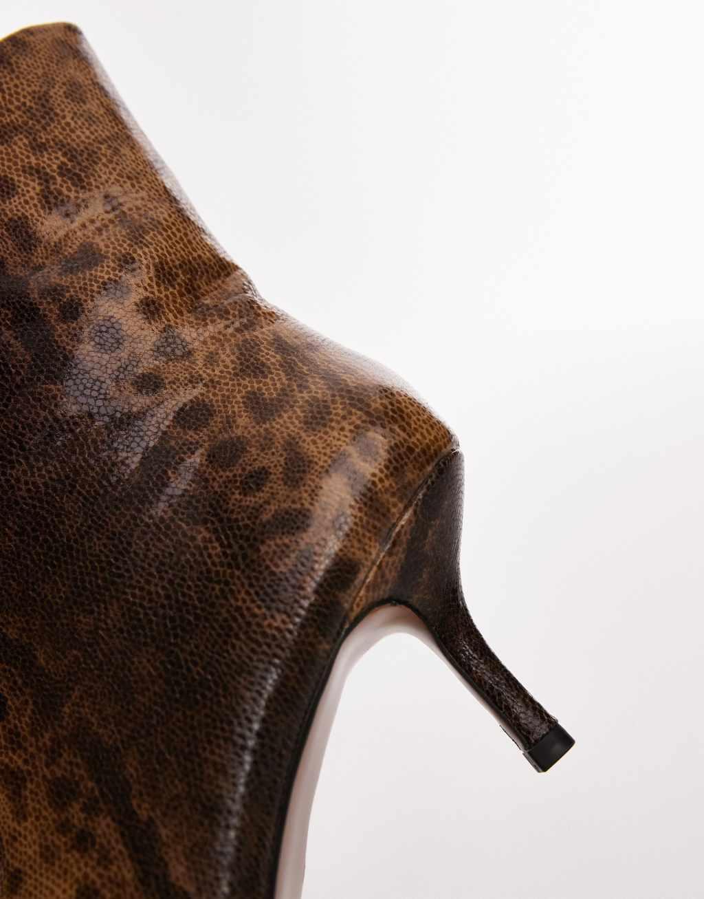 Topshop Natalia high heeled ankle boots in snake Product Image