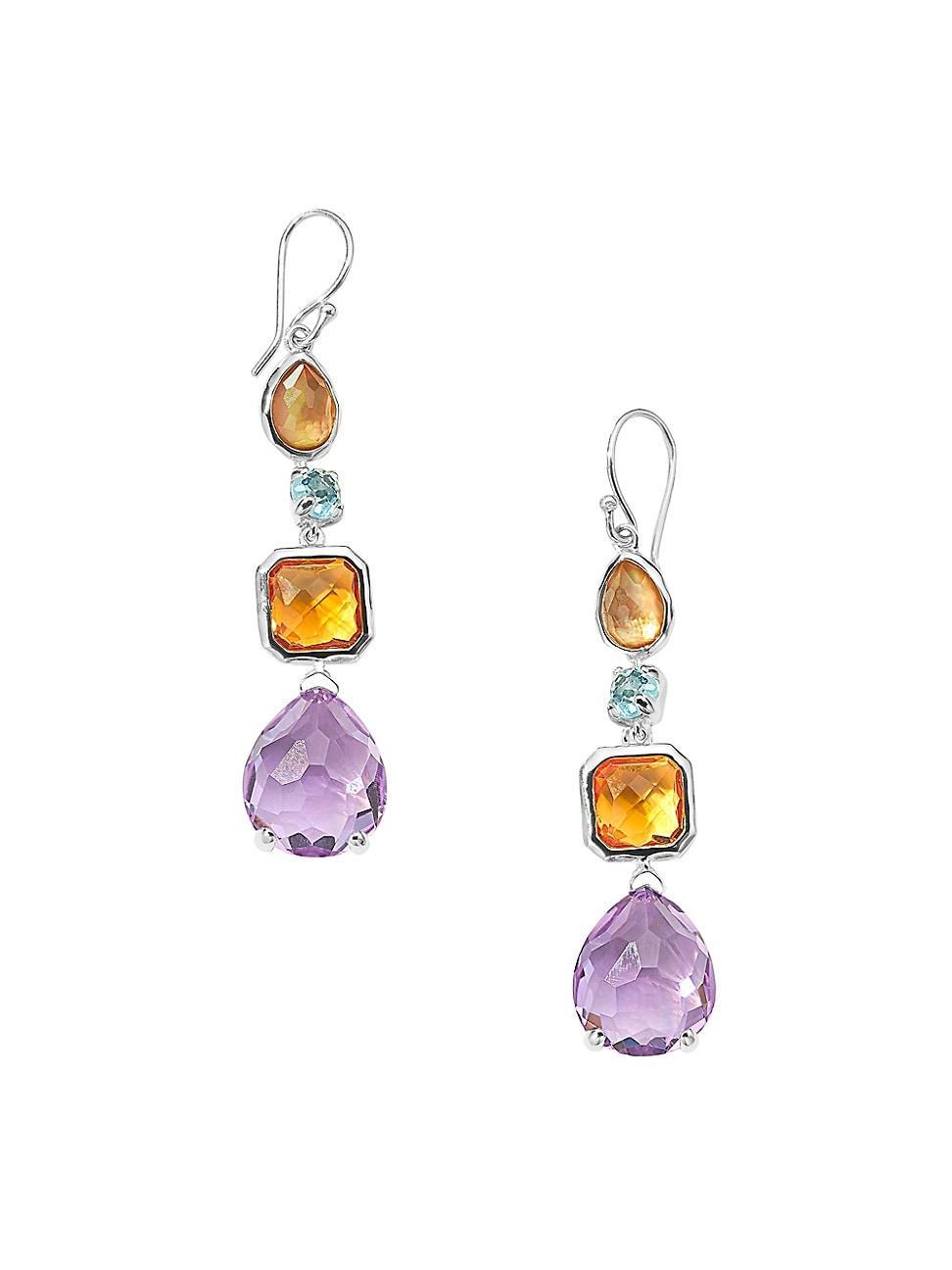 Womens Rock Candy Sterling Silver & Multi-Gemstone Drop Earrings Product Image