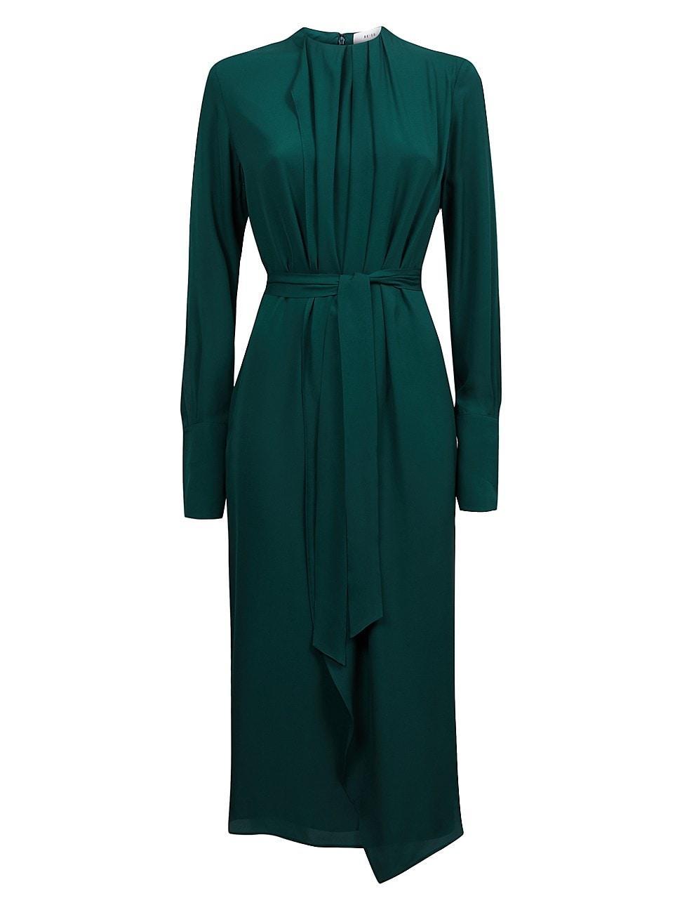 Reiss Phoenix Long Sleeve Tie Belt Midi Dress Product Image