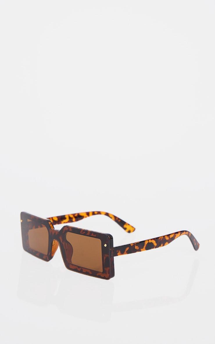 Brown Tortoiseshell Chunky Square Frameless Sunglasses product image