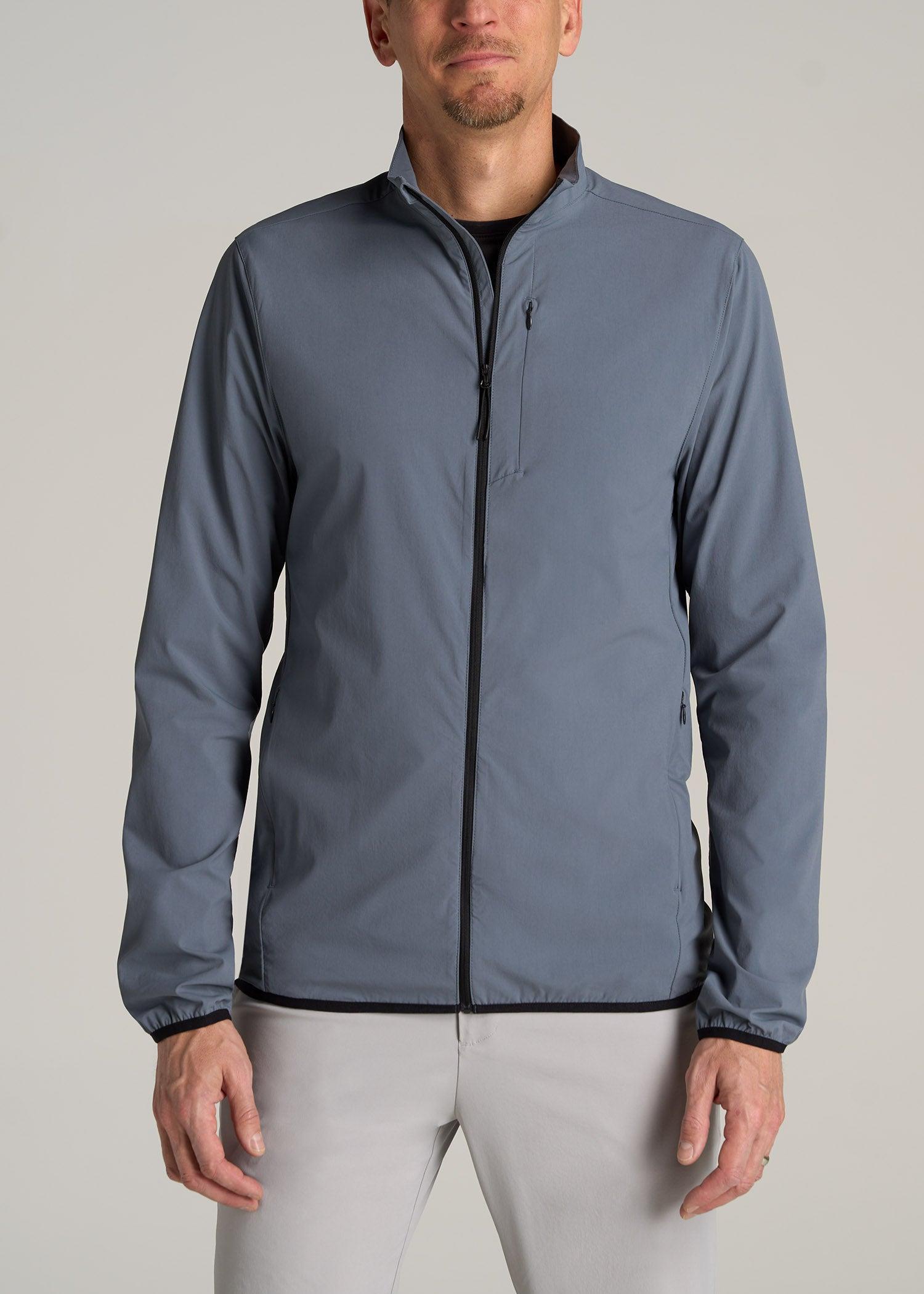 Tall Men's Softshell Jacket for Outdoor Training in Smoky Blue Male Product Image