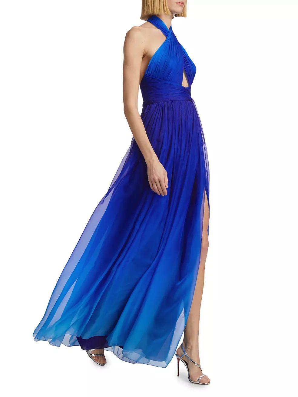 Ombre Chiffon Halter Gown Product Image