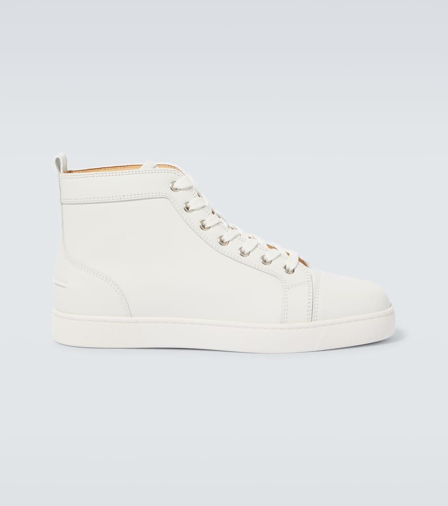 CHRISTIAN LOUBOUTIN Louis Leather High-top Sneakers In Weiss Product Image