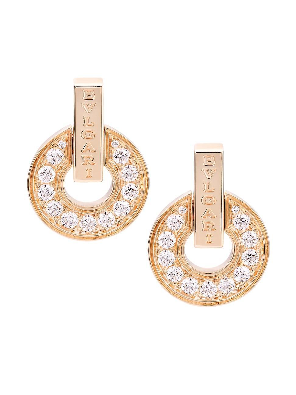 Womens Essential 18K Rose Gold & Diamond Openwork Earrings Product Image