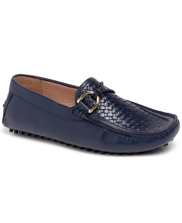 Mens Malone Interweave Driver Leather Loafer Slip-On Casual Shoe Product Image