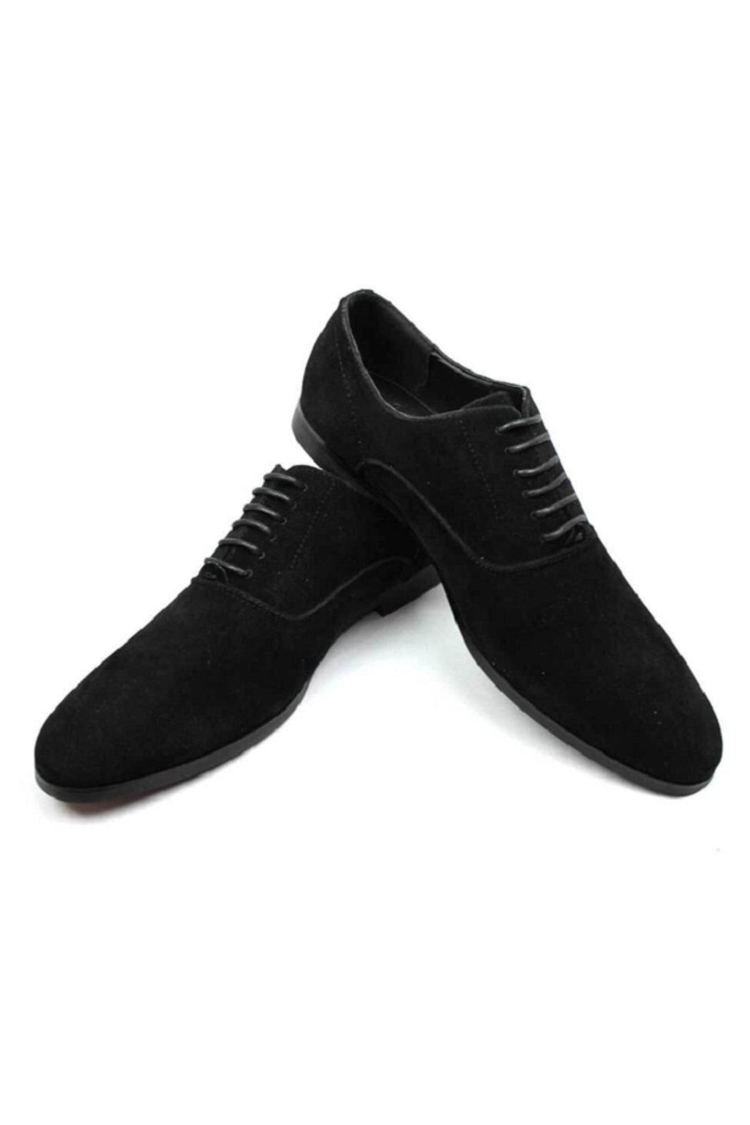 Black Suede Round Toe Dress Shoes Male Product Image