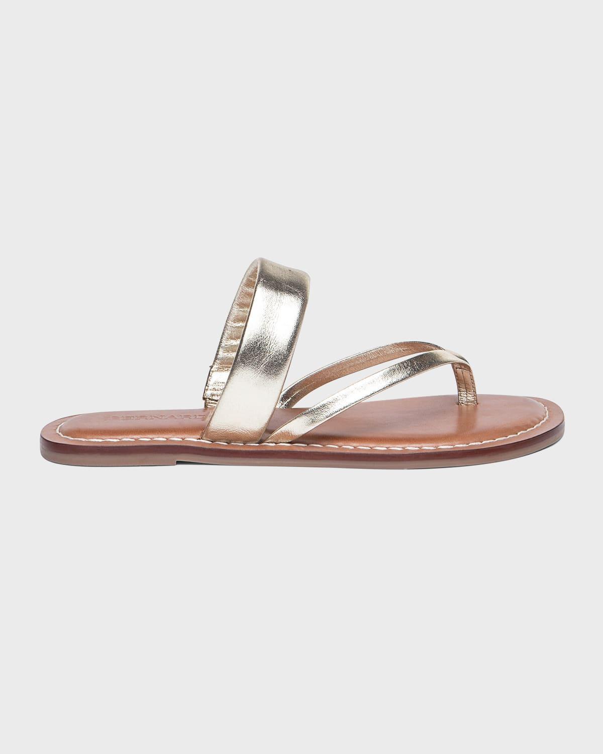 Womens Leia Metallic Leather Thong Sandals product image