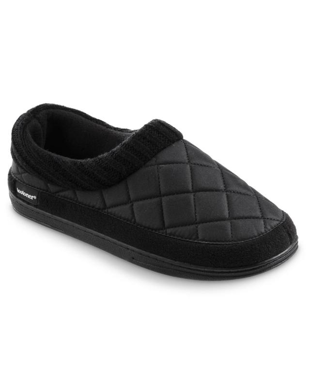 isotoner Quilted Nylon Levon Low Boot Mens Slippers Grey Product Image