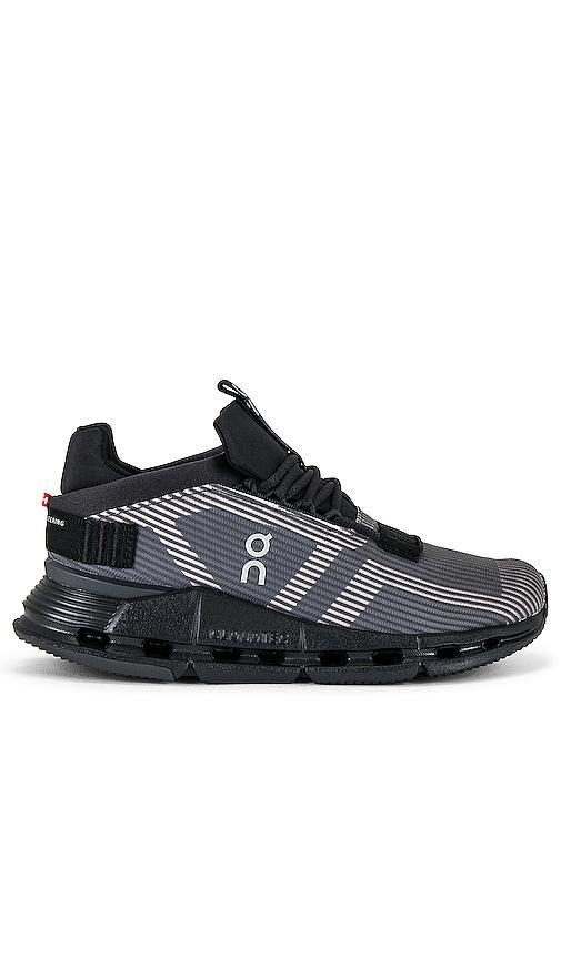 On Cloudnova Void Sneaker in Black. Size 5, 6.5, 7, 7.5, 8, 8.5, 9.5. Product Image