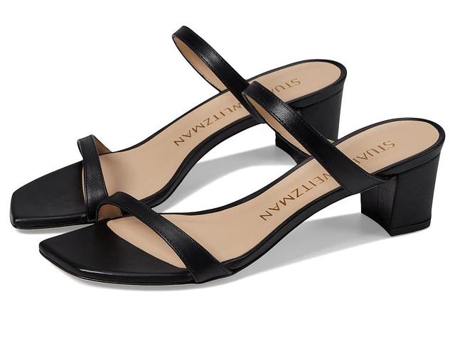 Stuart Weitzman Aleena 50 Block Slide (Black) Women's Shoes Product Image