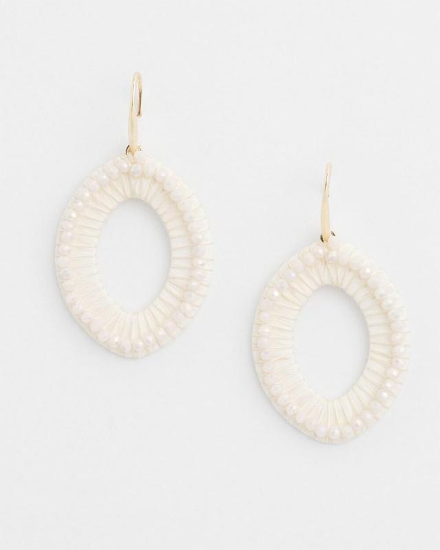 No Droop™ White Navette Earrings Product Image