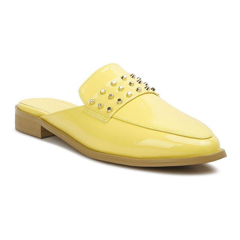 Womens Rag & Co YASHTA Patent Studded Womens Flat Mules Product Image