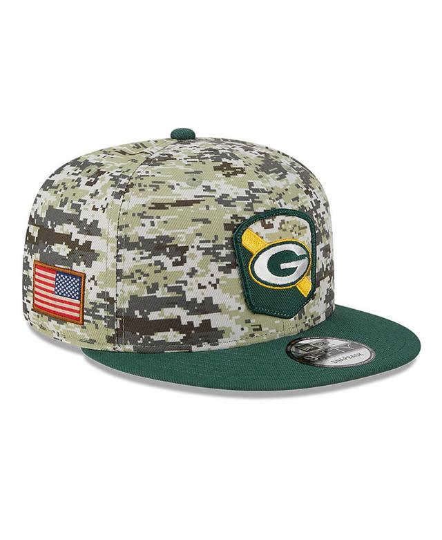 Mens New Era Camo Green Bay Packers 2023 Salute To Service 9FIFTY Snapback Hat Product Image